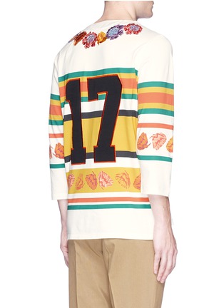 Back View - Click To Enlarge - PAUL SMITH - Floral print embroidered long sleeve T-shirt