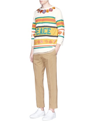 Figure View - Click To Enlarge - PAUL SMITH - Floral print embroidered long sleeve T-shirt