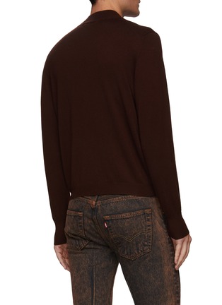 Back View - Click To Enlarge - KARMUEL YOUNG - High V-neck merino wool sweater