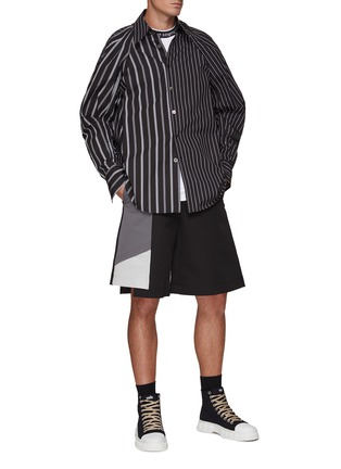 Figure View - Click To Enlarge - FENG CHEN WANG - RELAXED FIT STRIPED LONG SLEEVE SHIRT