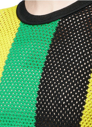 Detail View - Click To Enlarge - PROENZA SCHOULER - Stripe open mesh knit long sleeve top