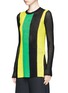 Front View - Click To Enlarge - PROENZA SCHOULER - Stripe open mesh knit long sleeve top