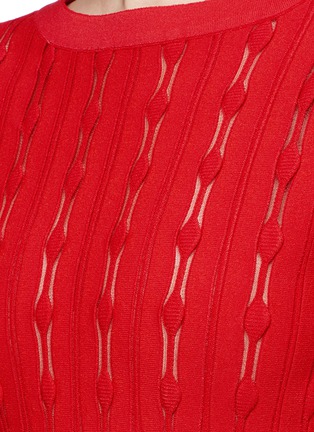 Detail View - Click To Enlarge - ALAÏA - 'Bossa Nova' dot stripe knit dress