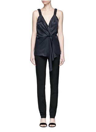 Main View - Click To Enlarge - VICTORIA BECKHAM - Ruched strap sleeveless wrap top