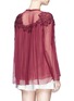 Back View - Click To Enlarge - CHLOÉ - Cherry guipure lace crushed georgette blouse