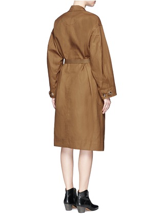 Back View - Click To Enlarge - ISABEL MARANT ÉTOILE - 'Idony' oversized cotton-linen gabardine coat