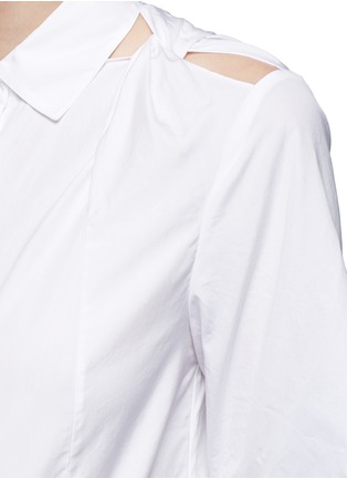Detail View - Click To Enlarge - 3.1 PHILLIP LIM - Twist knot cutout shoulder cotton shirt