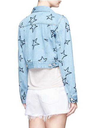 Back View - Click To Enlarge - ÊTRE CÉCILE - Star embroidered cropped denim jacket