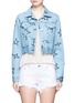 Main View - Click To Enlarge - ÊTRE CÉCILE - Star embroidered cropped denim jacket