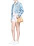 Figure View - Click To Enlarge - ÊTRE CÉCILE - Star embroidered cropped denim jacket