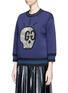 Front View - Click To Enlarge - GUCCI - 'GucciGhost' crystal appliqué bonded jersey sweatshirt
