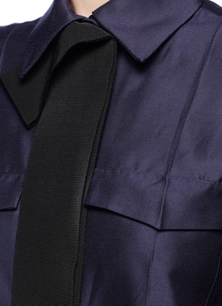 Detail View - Click To Enlarge - VICTORIA, VICTORIA BECKHAM - Ribbon trim short sleeve blouse