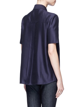 Back View - Click To Enlarge - VICTORIA, VICTORIA BECKHAM - Ribbon trim short sleeve blouse