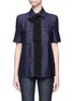 Main View - Click To Enlarge - VICTORIA, VICTORIA BECKHAM - Ribbon trim short sleeve blouse