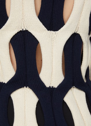 - DION LEE - Duo-tone cable knit cutout sweater