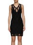 Main View - Click To Enlarge - DION LEE - Distressed knit overlay mini dress