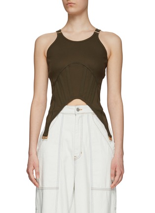 Main View - Click To Enlarge - DION LEE - FIN CORSET JERSEY TANK TOP
