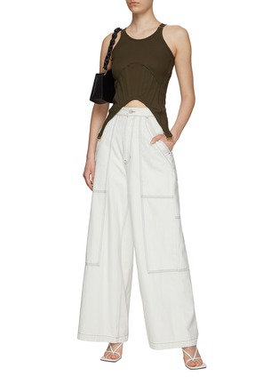 Figure View - Click To Enlarge - DION LEE - FIN CORSET JERSEY TANK TOP