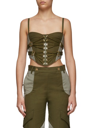 Main View - Click To Enlarge - DION LEE - Lace accent bustier top