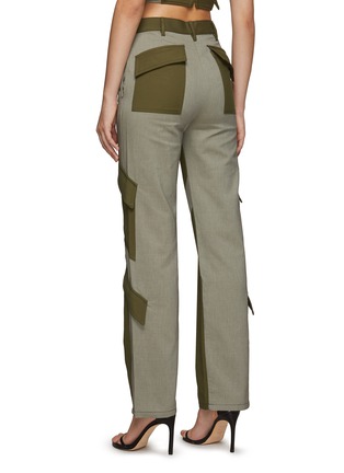Back View - Click To Enlarge - DION LEE - Duo-tonal tilt seam cargo pants