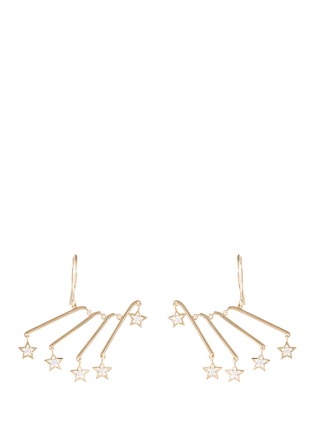 Main View - Click To Enlarge - TASAKI - 'Mobile Star' diamond 18k gold bar fringe drop earrings