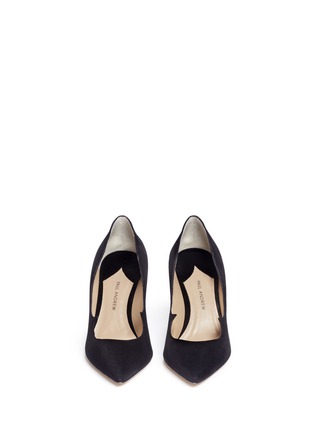 Front View - Click To Enlarge - PAUL ANDREW - 'Kimura' wavy topline suede pumps