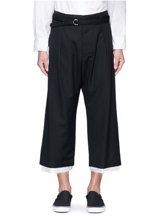 Main View - Click To Enlarge - SULVAM - Raw edge cropped wide leg pants