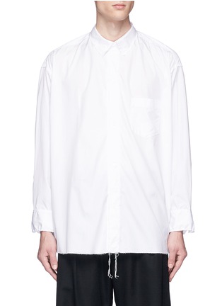 Main View - Click To Enlarge - SULVAM - Raw edge removable collar cotton shirt