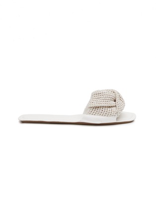 Main View - Click To Enlarge - RODO - SOFT KNOTTED STRAW MESH SANDALS