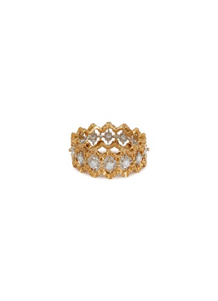 Main View - Click To Enlarge - BUCCELLATI - ‘ETERNELLE ROMBI’ Diamond 18K YELLOW WHITE GOLD RING