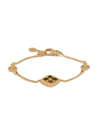 Main View - Click To Enlarge - BUCCELLATI - ‘OPERA TULLE’ GREEN ENAMEL MOTIF 18K YELLOW GOLD Bracelet