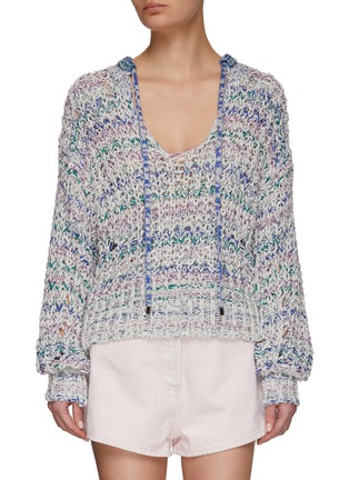 Main View - Click To Enlarge - ISABEL MARANT - Andrea' Lurex Ribbon Knit Crochet Sweater