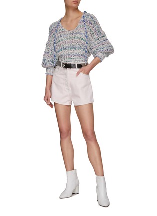 Figure View - Click To Enlarge - ISABEL MARANT - Andrea' Lurex Ribbon Knit Crochet Sweater