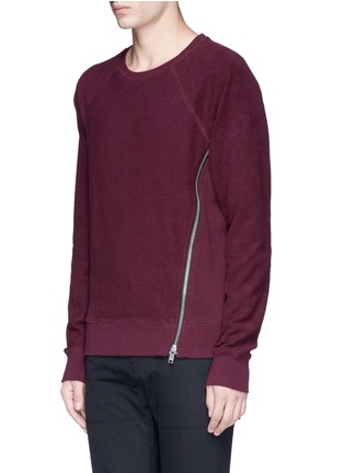 Front View - Click To Enlarge - SIKI IM / DEN IM - Side zip cotton French terry sweatshirt
