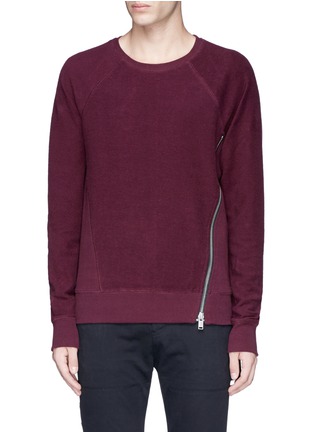Main View - Click To Enlarge - SIKI IM / DEN IM - Side zip cotton French terry sweatshirt