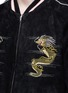 Detail View - Click To Enlarge - COVERT - Dragon embroidered suede bomber jacket
