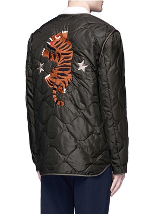 Back View - Click To Enlarge - COVERT - Tiger embroidered quilted coat