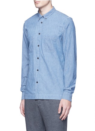 Front View - Click To Enlarge - COVERT - Raw edge seam cotton shirt