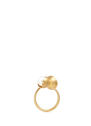 Main View - Click To Enlarge - BELINDA CHANG - 'Fruity' 18k gold plated double pearl ring