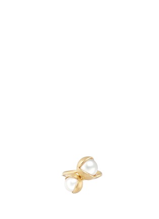 Figure View - Click To Enlarge - BELINDA CHANG - 'Fruity' 18k gold plated double pearl ring