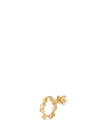 Detail View - Click To Enlarge - BELINDA CHANG - 'Ribbon' matte 18k yellow gold hoop earrings
