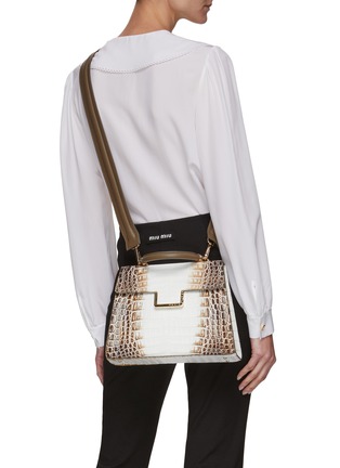 Front View - Click To Enlarge - MARIA OLIVER - Michelle' Gradient Crocodile Leather Bag