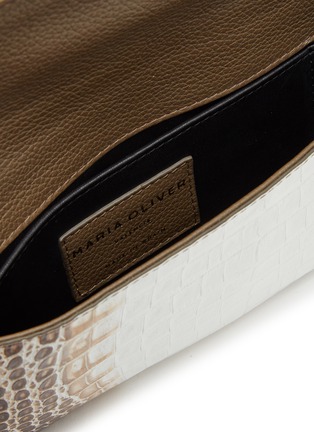 Detail View - Click To Enlarge - MARIA OLIVER - Michelle' Gradient Crocodile Leather Baguette Clutch