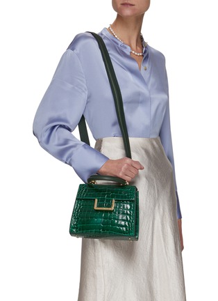 Figure View - Click To Enlarge - MARIA OLIVER - Michelle’ Small Top Handle Aligator Leather Bag