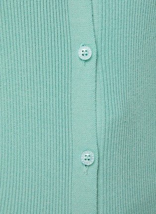  - OSCAR DE LA RENTA - CLASSIC ROUND NECK SILK BLEND KNIT CARDIGAN