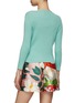 Back View - Click To Enlarge - OSCAR DE LA RENTA - CLASSIC ROUND NECK SILK BLEND KNIT CARDIGAN