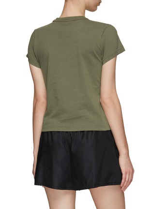 Back View - Click To Enlarge - T BY ALEXANDER WANG - Tonal logo embroidered shrunk T-shirt