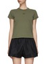 Main View - Click To Enlarge - T BY ALEXANDER WANG - Tonal logo embroidered shrunk T-shirt