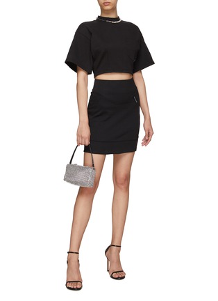 Figure View - Click To Enlarge - T BY ALEXANDER WANG - Logo tag sculpted mini skirt