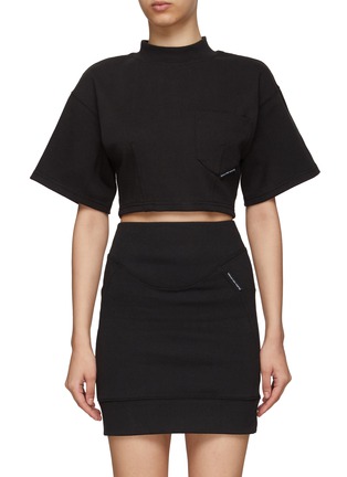 Main View - Click To Enlarge - T BY ALEXANDER WANG - Mock neck sculpted crop T-shirt